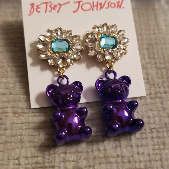 2 pc Bundle  Betsey Johnson Earrings & small makeup bag* - Picture 12 of 13